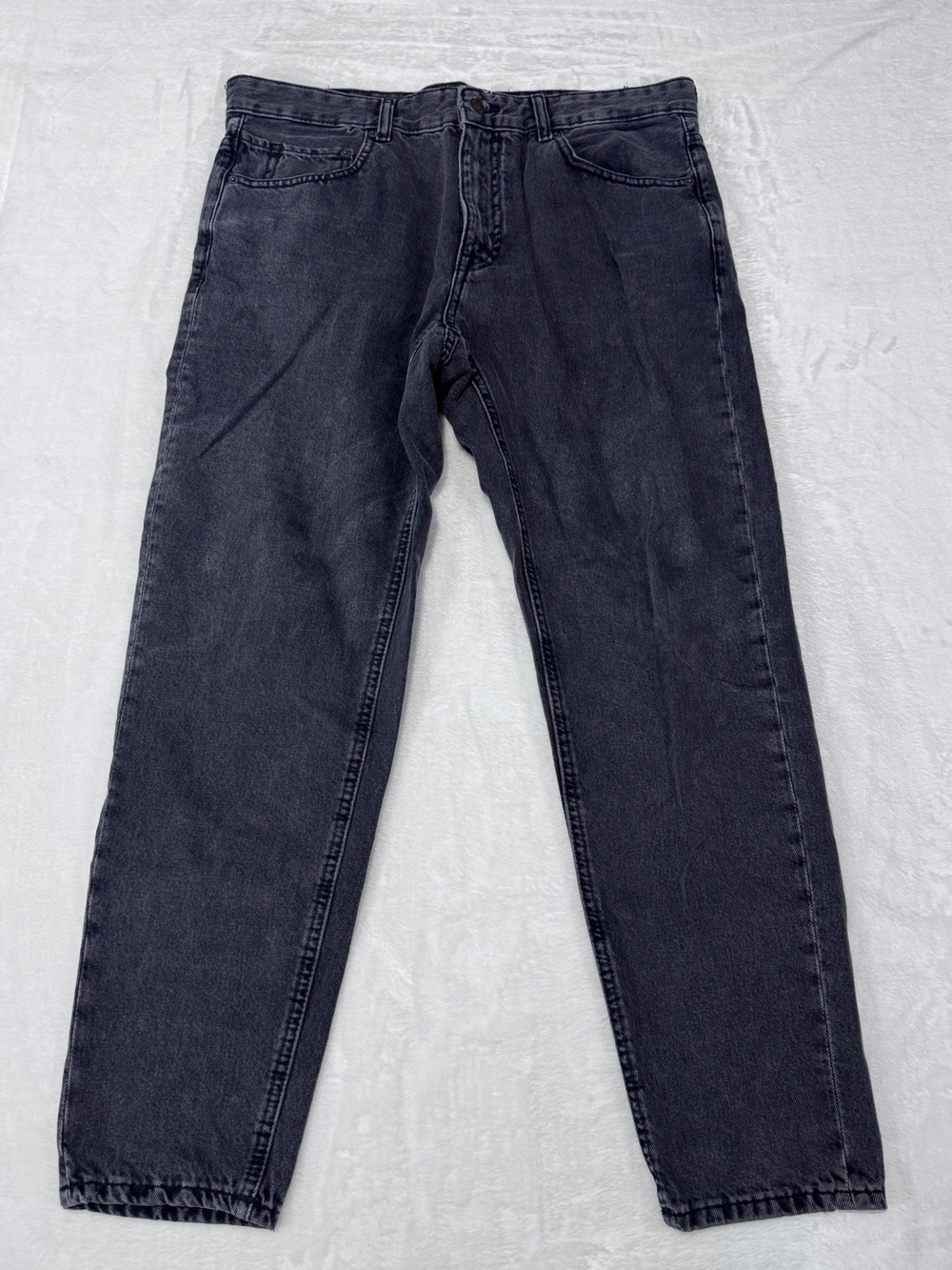 Pull&Bear Standard Jeans Black Washed Denim Men’s Size 32 Straight Leg